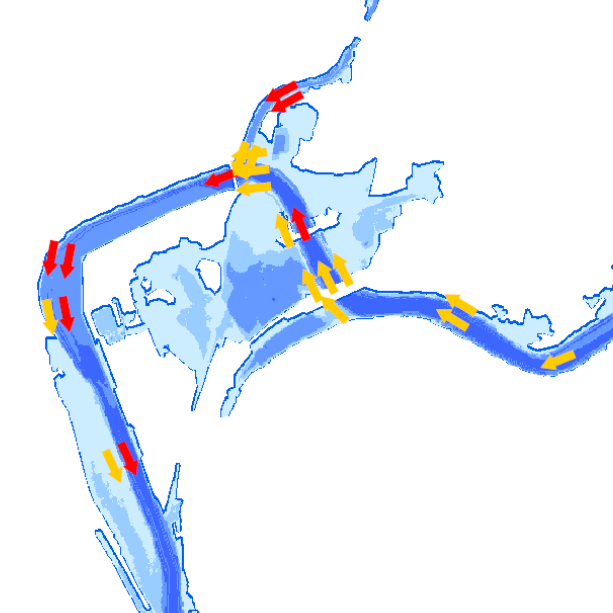 Die Grafik zeigt einen Ausschnitt aus der Hochwasser Gefahrenkarte NRW