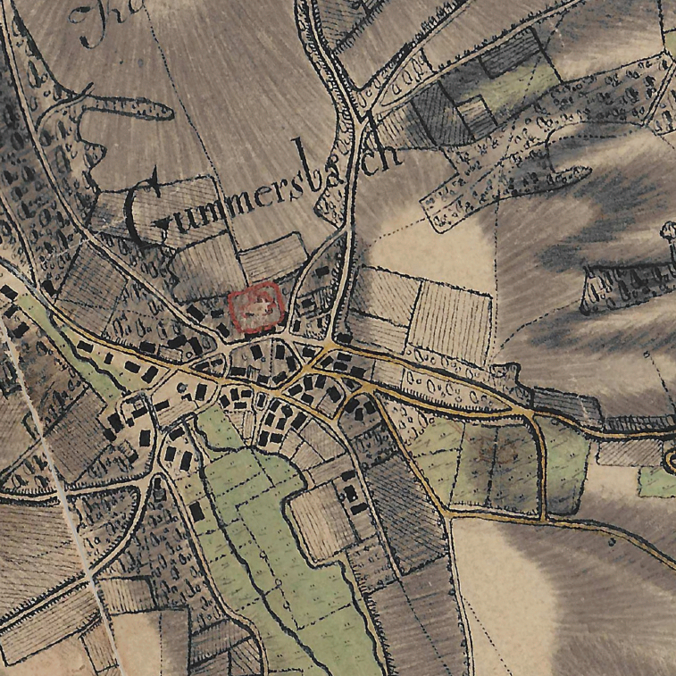 Die Grafik zeigt einen Ausschnitt aus der 1801-1828: Karte der Rheinlande