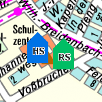 Die Grafik zeigt einen Ausschnitt aus dem WMS-Dienst 
							Schulen .